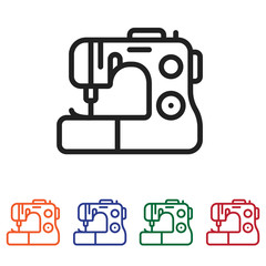 Outline Sewing machine icon vector isolated on white background. Modern, linear vector sign for mobile app and web design.