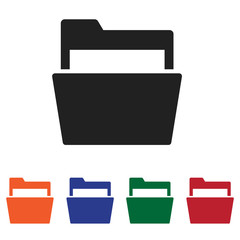Open folder vector icon