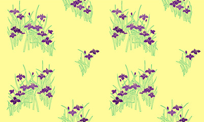 Seamless Floral Pattern in vector.  flowers and leaves
