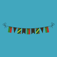 Decorations bunting flags for Vanuatu national day holiday in flat design. Independence day or National day holiday concept.