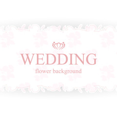 Fototapeta premium Vintage wedding invitation with floral background. Elegant design element template with space for your text. Flower borders.