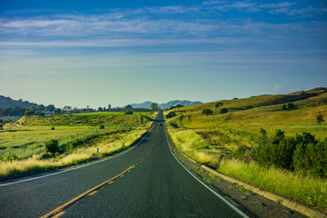 Driving through the countryside, California