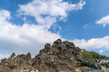 A rock with clear sky background