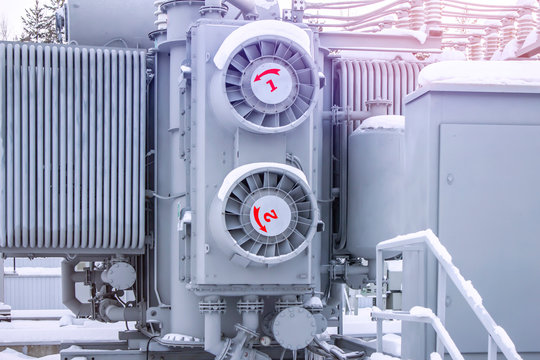 High voltage electrical Transformer, close-up