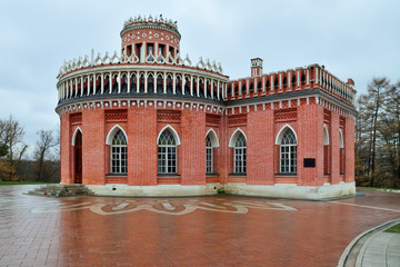 Moscow, Russia, Tsaritsyno - November 19, 2018: Third cavalry corps. Palace and Park ensemble in the South of Moscow