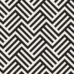 Vector seamless lattice pattern. Geometric striped zigzag ornament. Monochrome linear design.