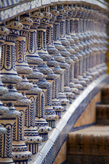 Details of the railings the Plaza de españa,Seville, Spain