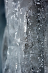 Icicles in closeup shot