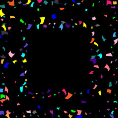 Colorful confetti on white background. 