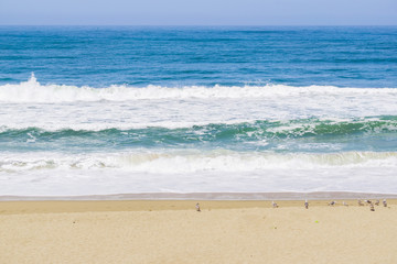 Fototapeta na wymiar Beach on the Pacific Ocean coastline, Half Moon Bay, California