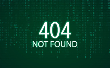 Obraz premium 404 Not Found Problem Disconnect Concept on a binnar code backgraund. Vector illustration