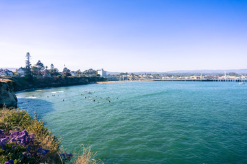 Fototapeta premium Santa Cruz bay on a calm day, California