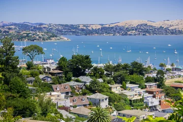 Foto op Canvas Aerial view of the bay and marina from the hills of Sausalito, San Francisco bay area, California © Sundry Photography