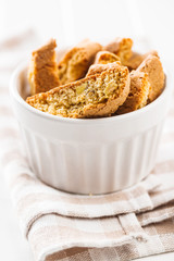 Sweet cantuccini biscuits.