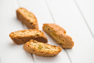 Sweet cantuccini biscuits.
