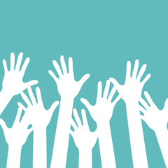 background of white hands