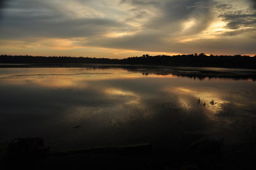 sunset on lake