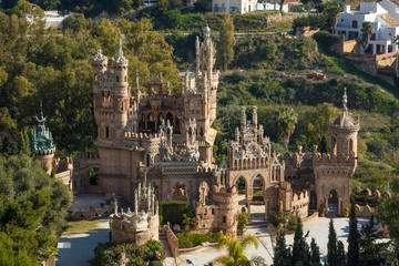 Fototapeta na wymiar View of Colomares Castle in Benalmadena village, Malaga, Spain