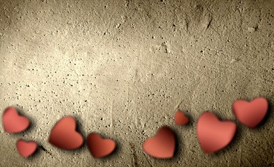 hearts on sand