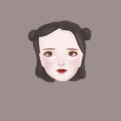 Portrait of girl's head