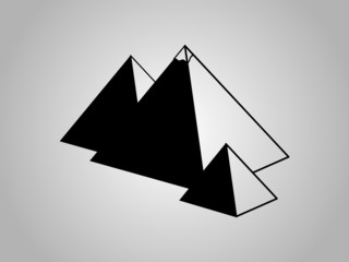 Group of pyramids of Egypt vector illustration using black color lines on white background