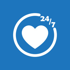 247 chat icon flat vector design illustration