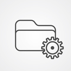 Settings folder vector icon sign symbol