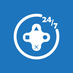 247 game icon flat vector design illustration