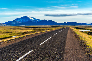 he road 910 through plane and wild landscape of Fljotsdalshreppur municipality in eastern Iceland