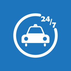 247 taxi icon flat vector design illustration