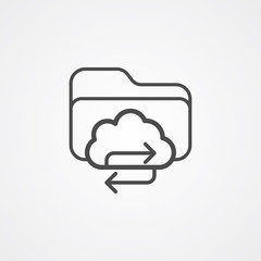 Cloud folder vector icon sign symbol