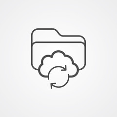 Cloud folder vector icon sign symbol