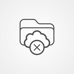 Cloud folder vector icon sign symbol
