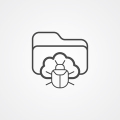 Virus folder vector icon sign symbol