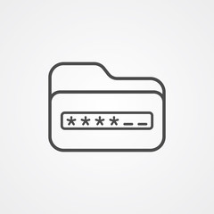 Locked folder vector icon sign symbol