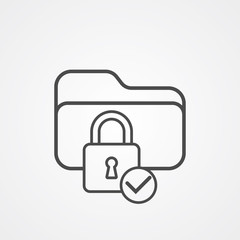 Locked folder vector icon sign symbol