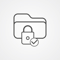 Locked folder vector icon sign symbol