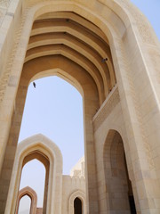 Fototapeta na wymiar detail of the Sultan Qaboos Grand Mosque, arab architechture masterpiece, Sultanate of Oman, Middle East