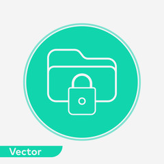 Locked folder vector icon sign symbol