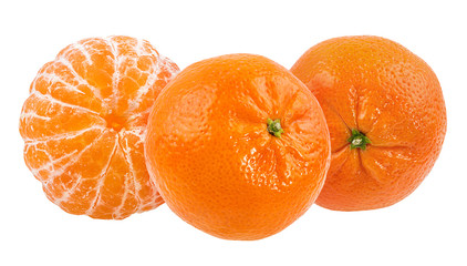 Fresh mandarin orange isolated on white background with clipping path