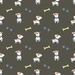 seamless pattern with dogs