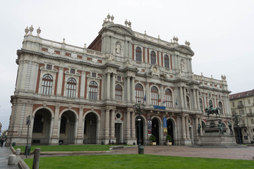 Fototapeta na wymiar Turin, Italy - May 2018. Palace National Museum of the Italian Risorgimento
