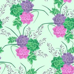 Wild Isolated seamless flower pattern. Vector vintage botanical seamless illustration, blooming flowers, seamless floral pattern, botanical motifs. For wallpapers, textile. Vector illustration.