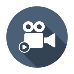 Cam camera film movie play record icon. Vector illustration