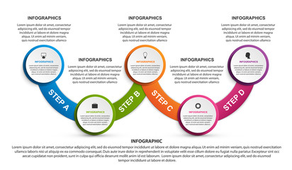 Business options infographics, timeline, design template for business presentations or information banner. 