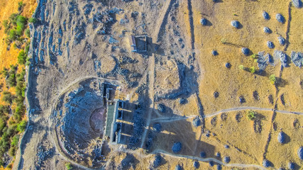 Roman ruins in Ronda, Malaga. Spain. Drone Photo