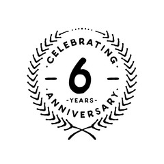 6 years design template. 6th vector and illustration 