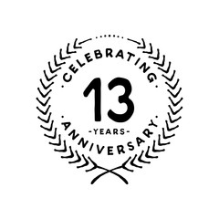 13 years design template. 13th vector and illustration 