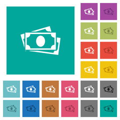 Fototapeta premium More banknotes square flat multi colored icons
