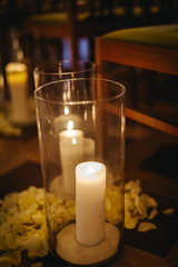 beautiful candles at a wedding reception